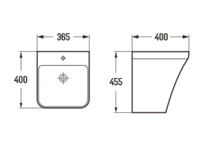 Раковина  CeramaLux 500P белая 36.5 см